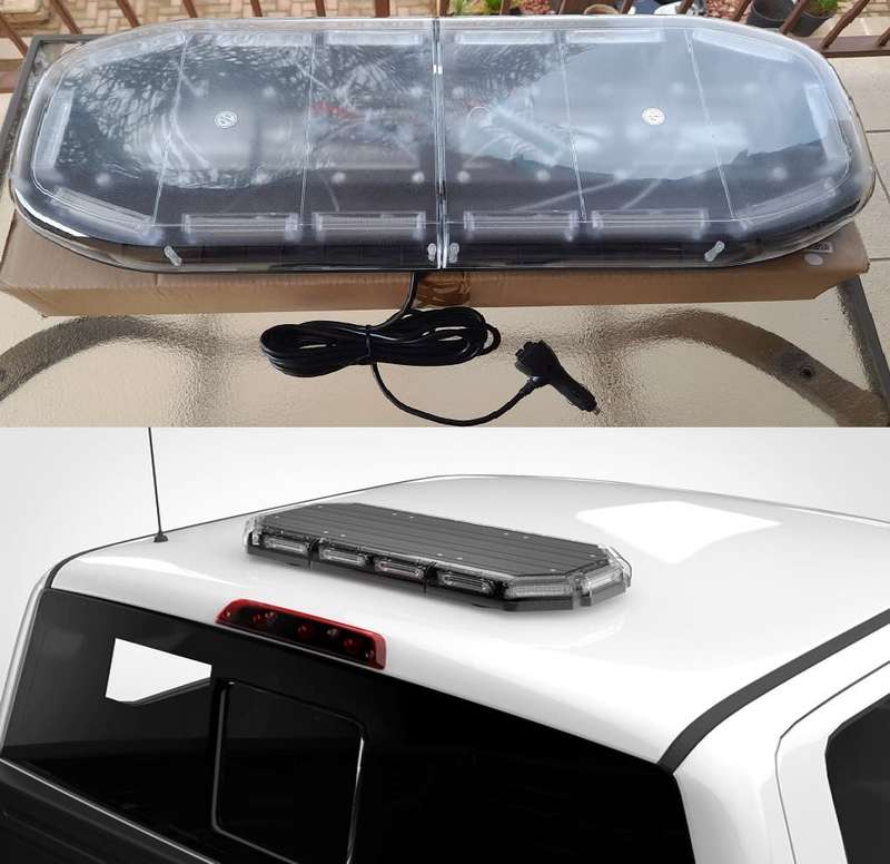 Construction Vehicle LED Flash Strobe Roof Top Amber Light Bar. Magnetic Mount. Collections Allowed.