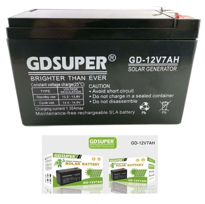 12V 7Ah Brand New Maintenance Free Rechargeable Battery. GDSUPER. Collections Are Allowed.