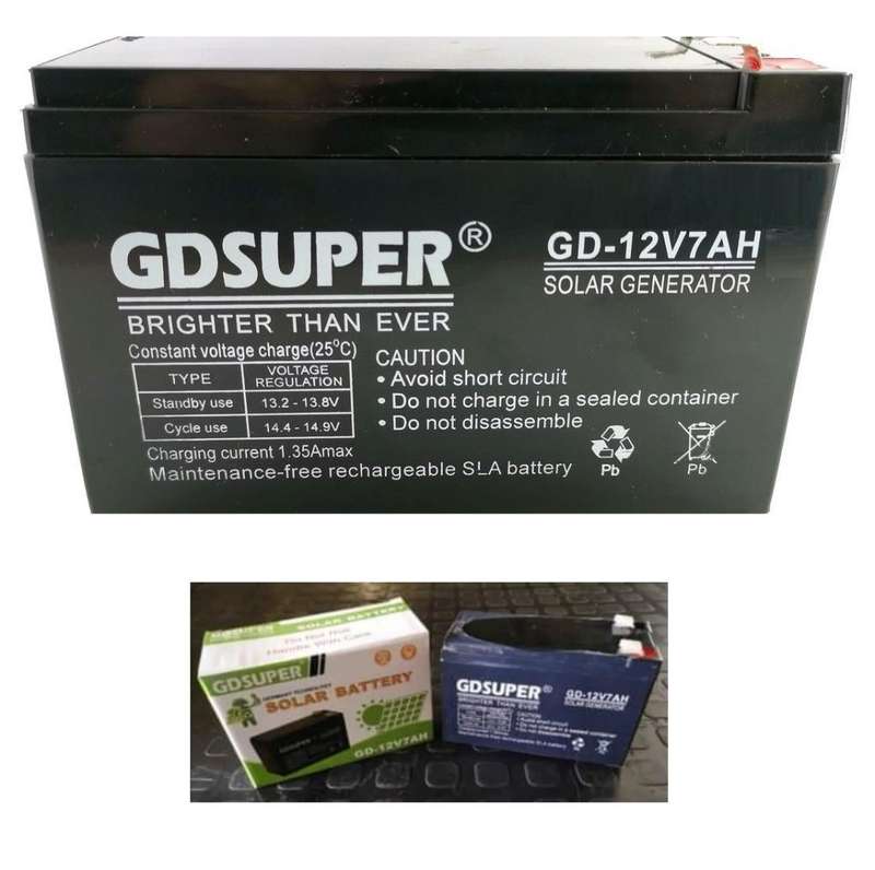 12V 7Ah Brand New Maintenance Free Rechargeable Battery. GDSUPER. Collections Are Allowed.