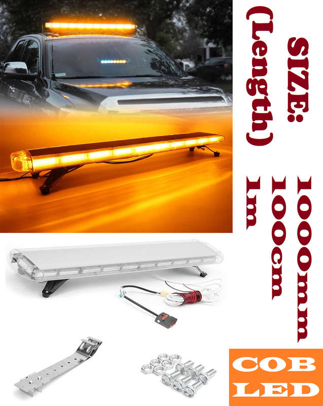 Construction Vehicle Roof Top Amber COB LED Strobe Flash Warning Light Bar. Collections Are Allowed.