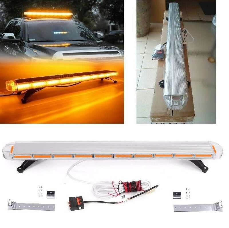 Very Slim Vehicle Roof Top Amber Orange COB LED Strobe Flash Warning Light Bar. Collections Allowed.