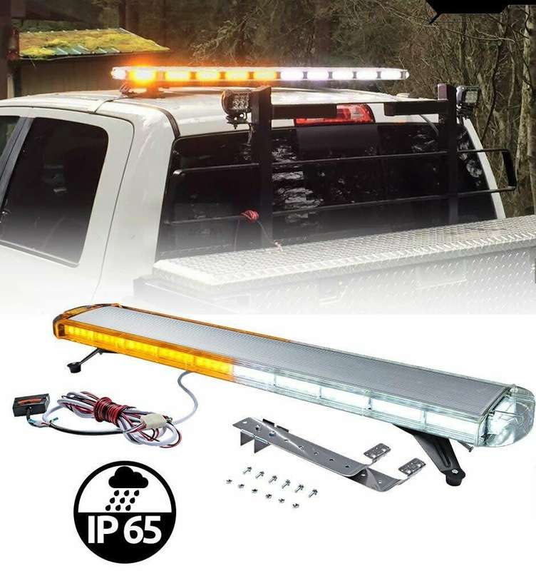 White and Amber COB LED Vehicle Roof Top Strobe Flash Hazard Warning Light Bar. Collections Allowed.
