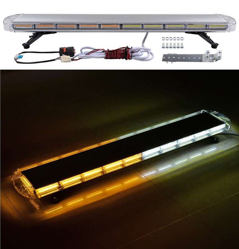White and Amber COB LED Vehicle Roof Top Strobe Flash Hazard Warning Light Bar. Collections Allowed.