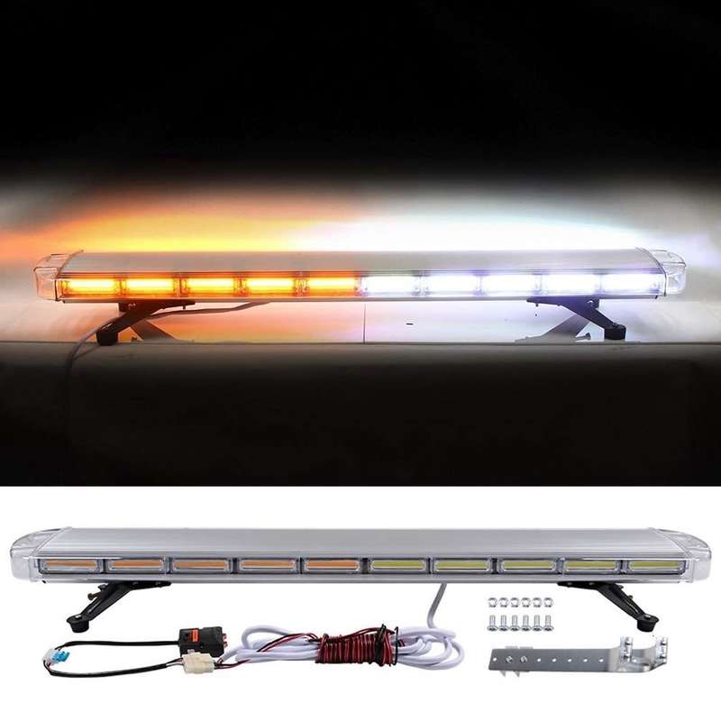 White and Amber COB LED Vehicle Roof Top Strobe Flash Hazard Warning Light Bar. Collections Allowed.