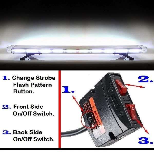 Cool White Light Vehicle Roof Top Strobe Flash Light Bar. Slim COB LED Design. Collections Allowed.