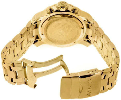 Invicta Men's 0073 Pro Diver Collection Chronograph 18k Gold-Plated Watch with Link Bracelet