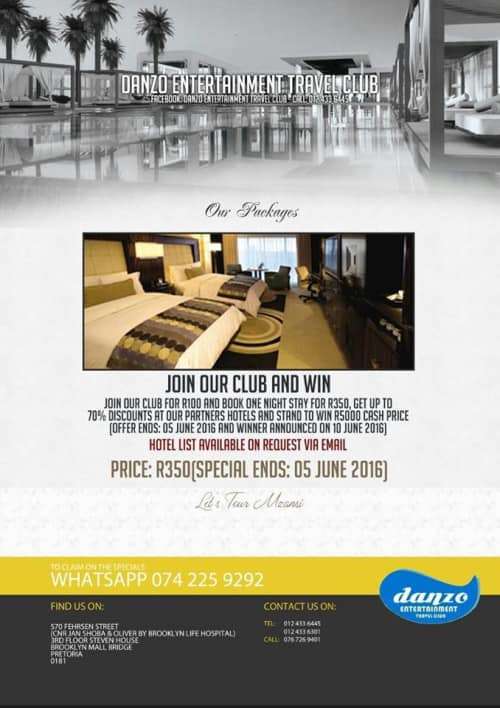 Join Our Travel Club and Win R5000