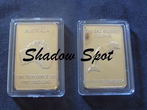 Endangered Australian Dolphin Gold Clad Bullion Bar