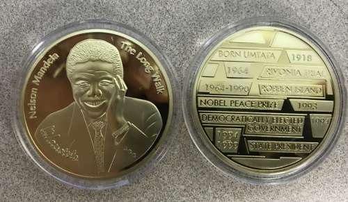 Nelson Mandela Memorabilia Gold Clad Bullion Coin