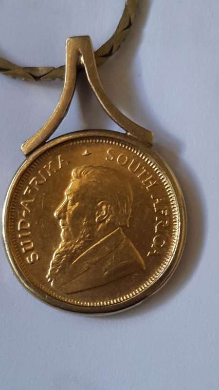 1983 1/10th Oz - 22ct Gold Kruger Rand - Set in pendant