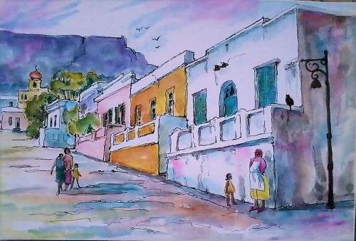 an old Bokaap street scene