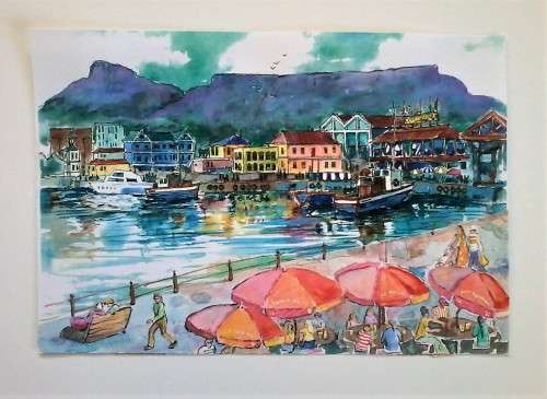 colourful cape town waterfront scene
