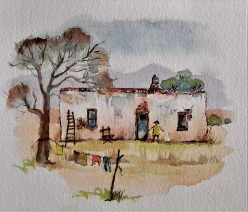 farmworker's cottage watercolour
