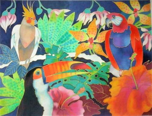 magnificent silk painting