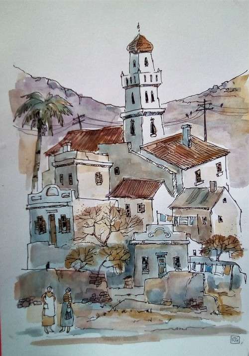cottages and a mosque in Bokaap