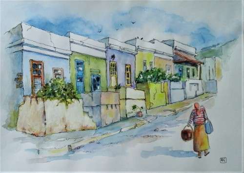 pastel coloured houses in bokaap
