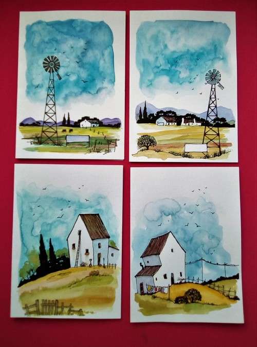 watercolour paintings/greeting cards