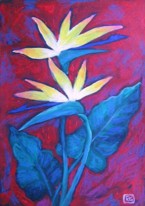 strelitzia an original acrylic painting