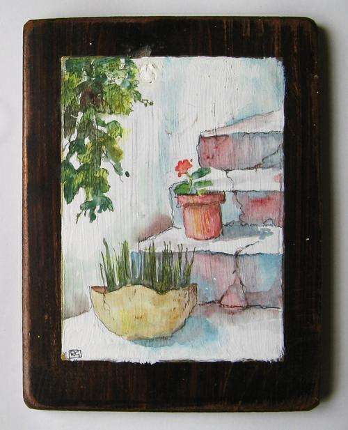 Flower Pots on Stairs