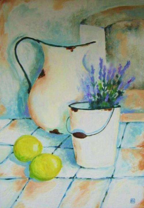 Enamel Jug & Lemons