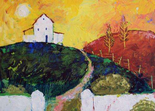 Lone Farmhouse on a Hill