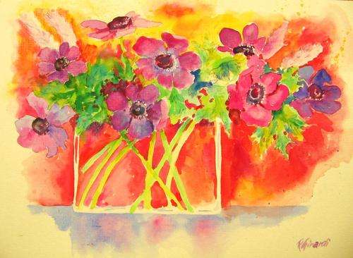 vase of anemones
