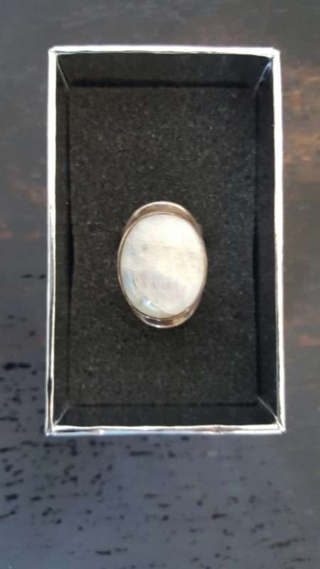 Solid Silver and Moonstone Ring