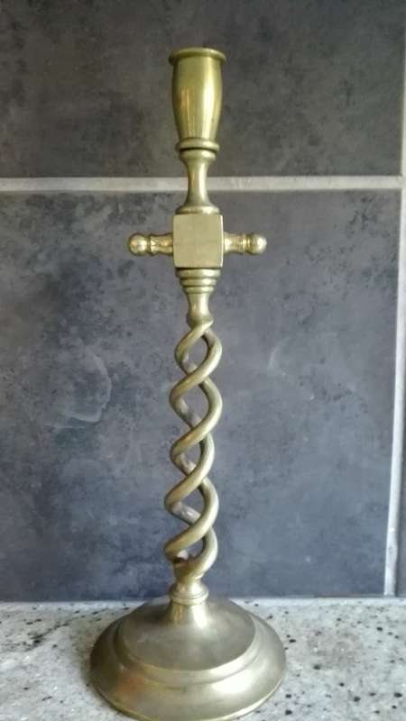 Solid brass candlestick - 37 cm