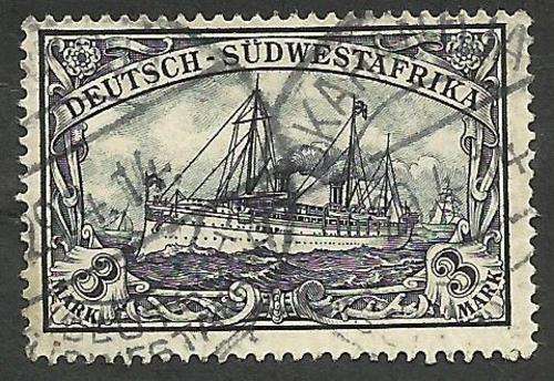 1900 DEUTSCH - SUDWEST AFRICA BLACKISH VIOLET 3 MARK!!