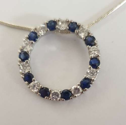 Sterling silver sapphire pendant