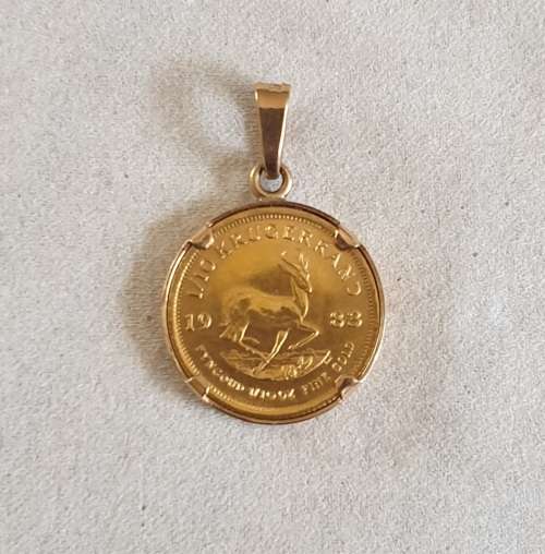 1/10 Krugerrand in 9ct gold setting