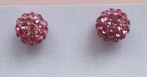 Deep pink crystal earrings