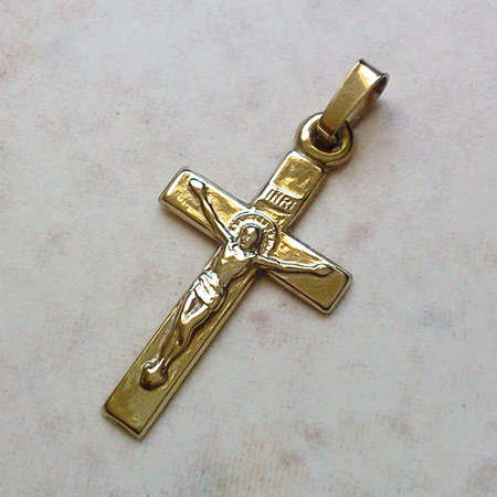 Solid 9ct gold crucifix - 24mm x 14mm