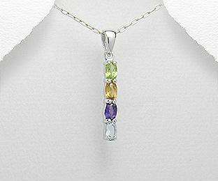 Stunning multi-gem silver pendant