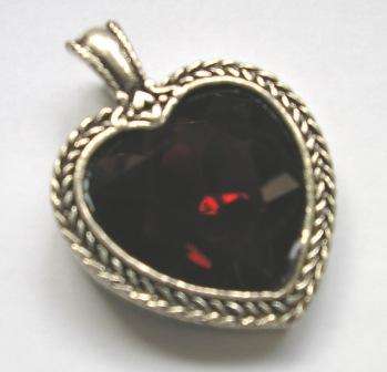 Chunky Tibetan silver detachable red heart