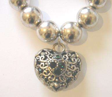 Chunky heart charm bracelet