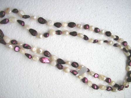 Longer length fresh water pearl necklace