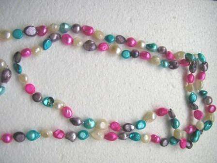 Longer length fresh water pearl necklace