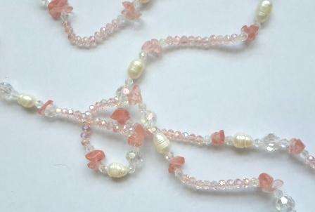 Fresh water pearl, gemstone and crystal necklace