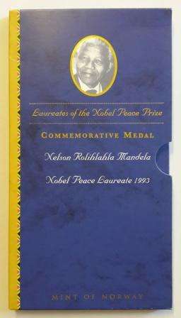 Mandela 1/10th 22 Carat Gold 1993 Nobel Peace Prize Coin - minted in Norway