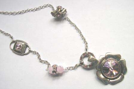 Shades of pink crystal necklace