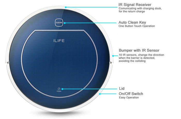 LIFE V7 Intelligent Robotic Vacuum Cleaner Super Mute Self-charging App Bluetooth Remote Control