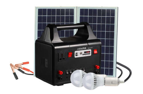 Everlotus Home Solar Lighting System with Inverter (Plug-point) and Built-In Bluetooth Speaker - 20W