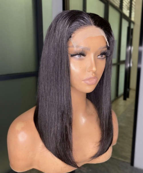 14 inch 3part(4x4) straight bob wig