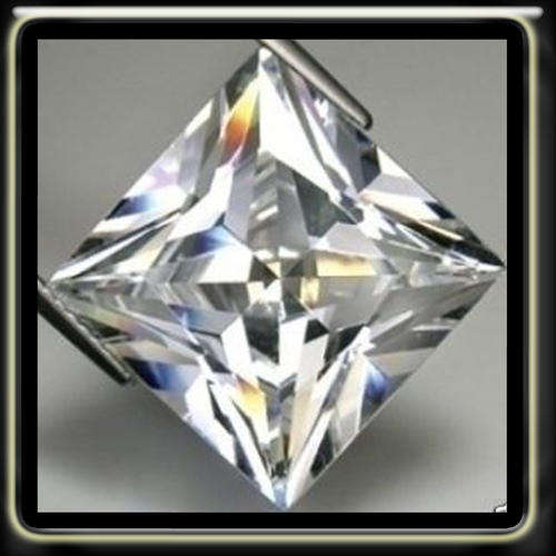 2.10CT TOP LUSTRE AND FIRE FROM A TOP D-COLOUR, A PRINCESS POLISHED PRECISION DIAMOND SIMULATE.