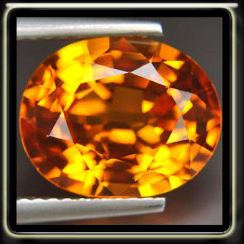 7.65CT ORANGE GOLD SAPPHIRE A GLOWING [VVS] OVAL GORGEOUS GEMSTONE