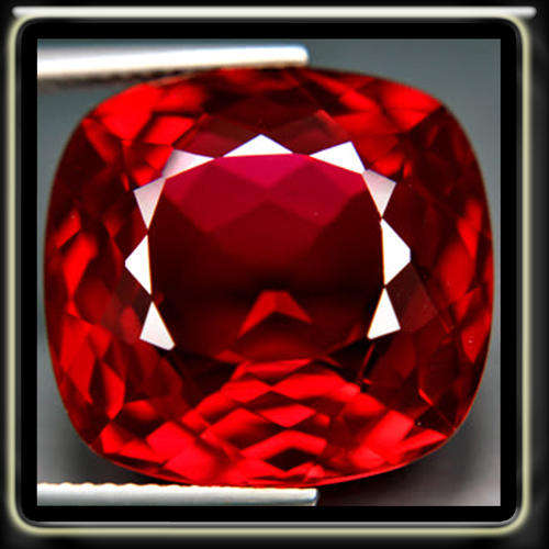 22.20CT PIGEON BLOOD RED RUBY A TOP CLARITY MODERN CUSHION GEMSTONE