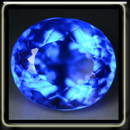 14.65CT BLAZING INTENSE BLUE QUARTZ [IF] - MASTERFUL FANCY MULTI FACETED OVAL