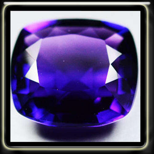 19.01CT AFRICA DEEP PURPLE AMETHYST [IF] - PERFECT MODERN BRILLIANT CUSHION GEM