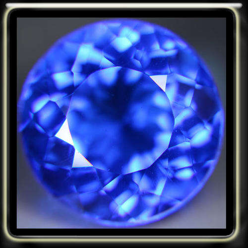 19.95CT STRIKING TANZANITE COLOURED QUARTZ MODERN BRILLIANT DIAMOND FACETED ROUND